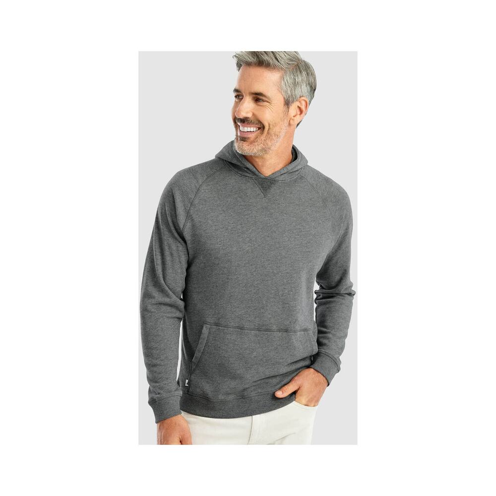 Johnnie-O Hoodie Men's M Coastal Casual Henley Pullover Sweatshirt Gray Medium